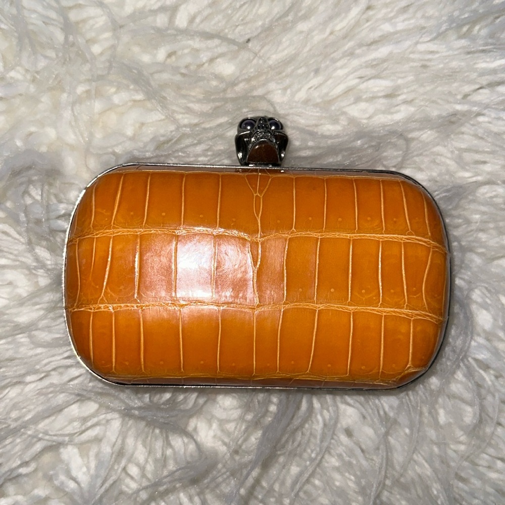 Eileen Kramer McQueen Skull Box Alligator Clutch $1295